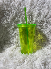 Load image into Gallery viewer, 16oz. Double insulated plastic cups with lid and straw (non-sublimation)
