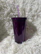 Load image into Gallery viewer, 16oz. Double insulated plastic cups with lid and straw (non-sublimation)
